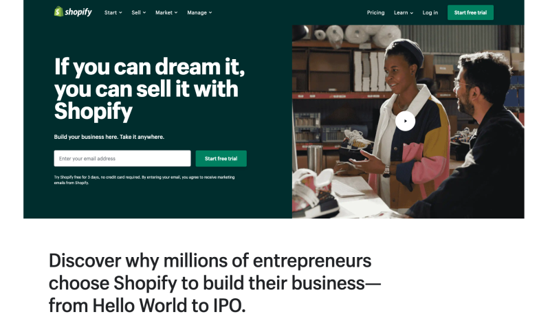 Shopify homepage [Article Image]