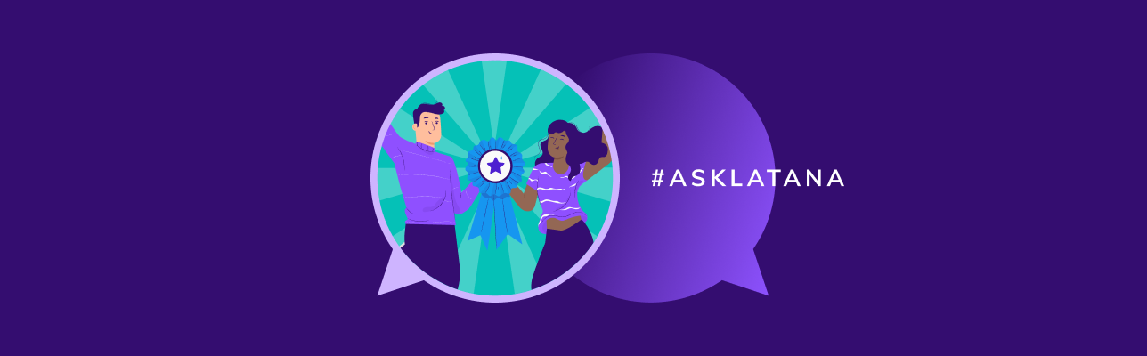 Illustration of two people holding a ribbon with #asklatana (Cover image)
