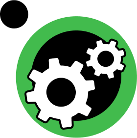 Gears in green and black background
