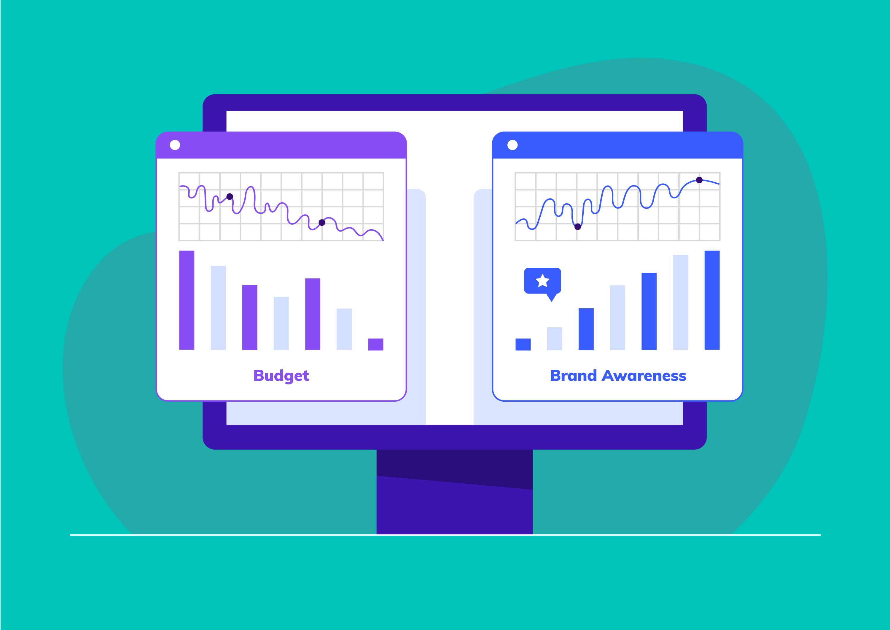 Illustration of a computer with two charts (Thumbnail)