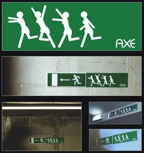 Photo of Axe guerrilla marketing sticker