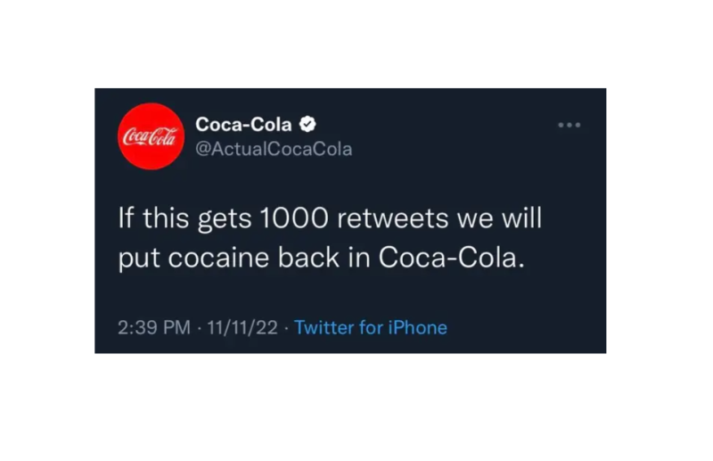 Screenshot of fake Coca-Cola Tweet [Article Image]
