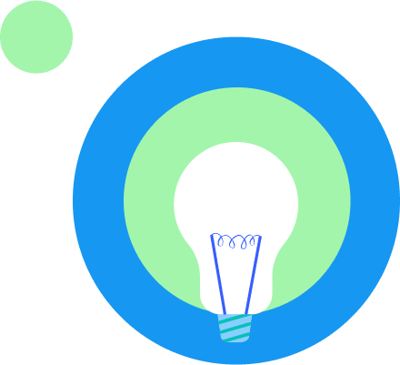 Light bulb icon green blue bg