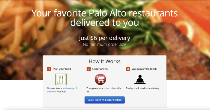 Palo Alto Delivery Homepage