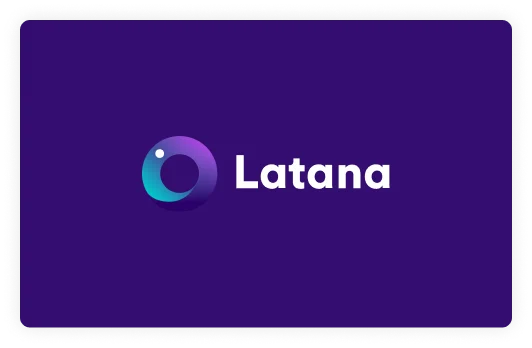 Latana logo in purple background