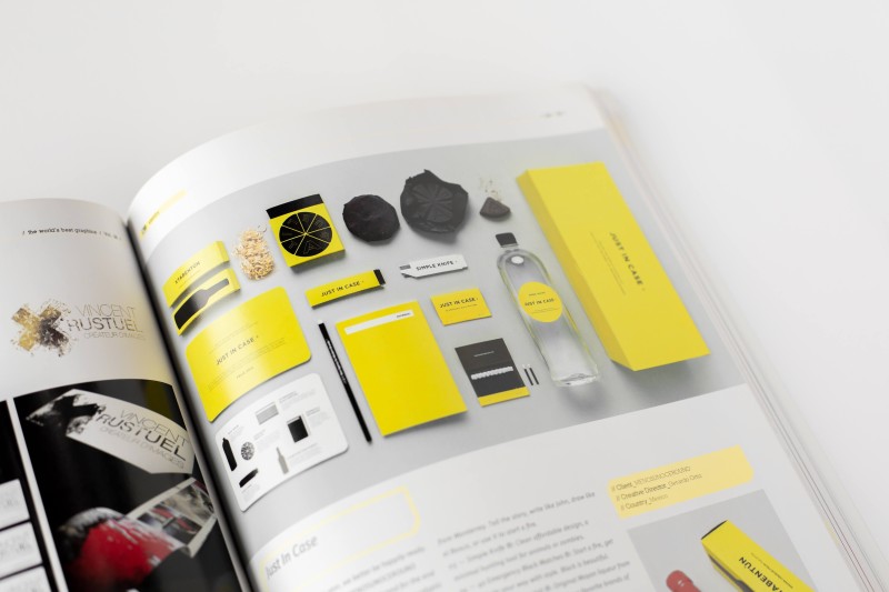 Magazine with image of yellow boxes