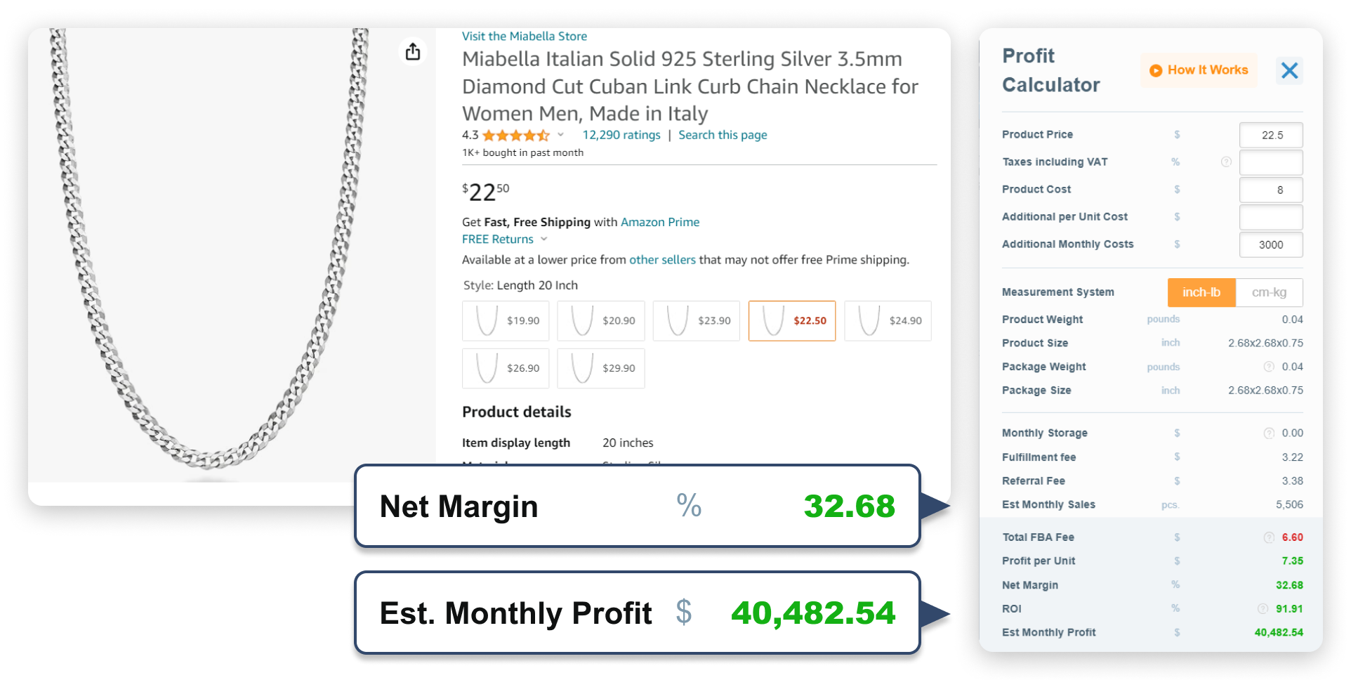 High margin products silver chains