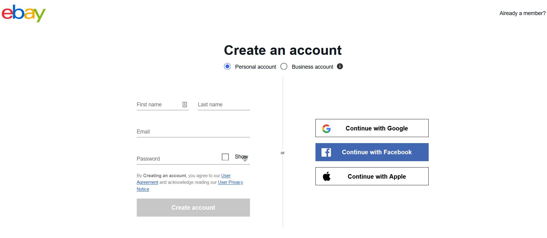 How to sell on eBay - set up the account