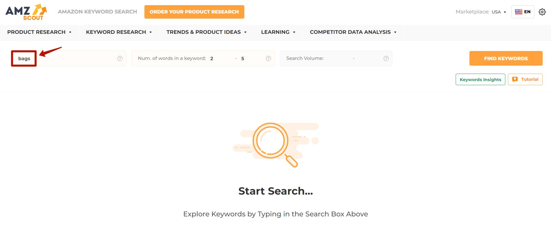 AMZScout Keyword Search