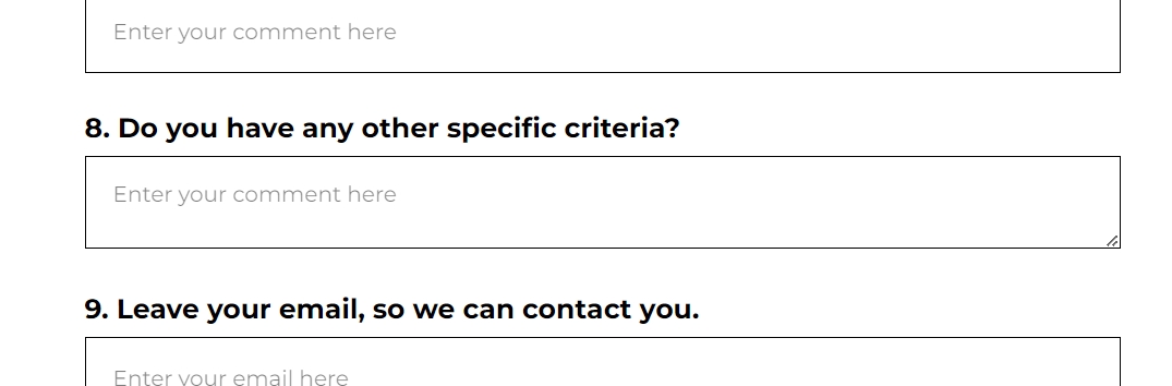 Specify your preferences