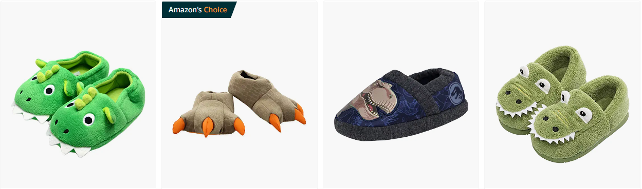 Tendencias de productos de invierno: pantuflas de dinosaurios para niños pequeños