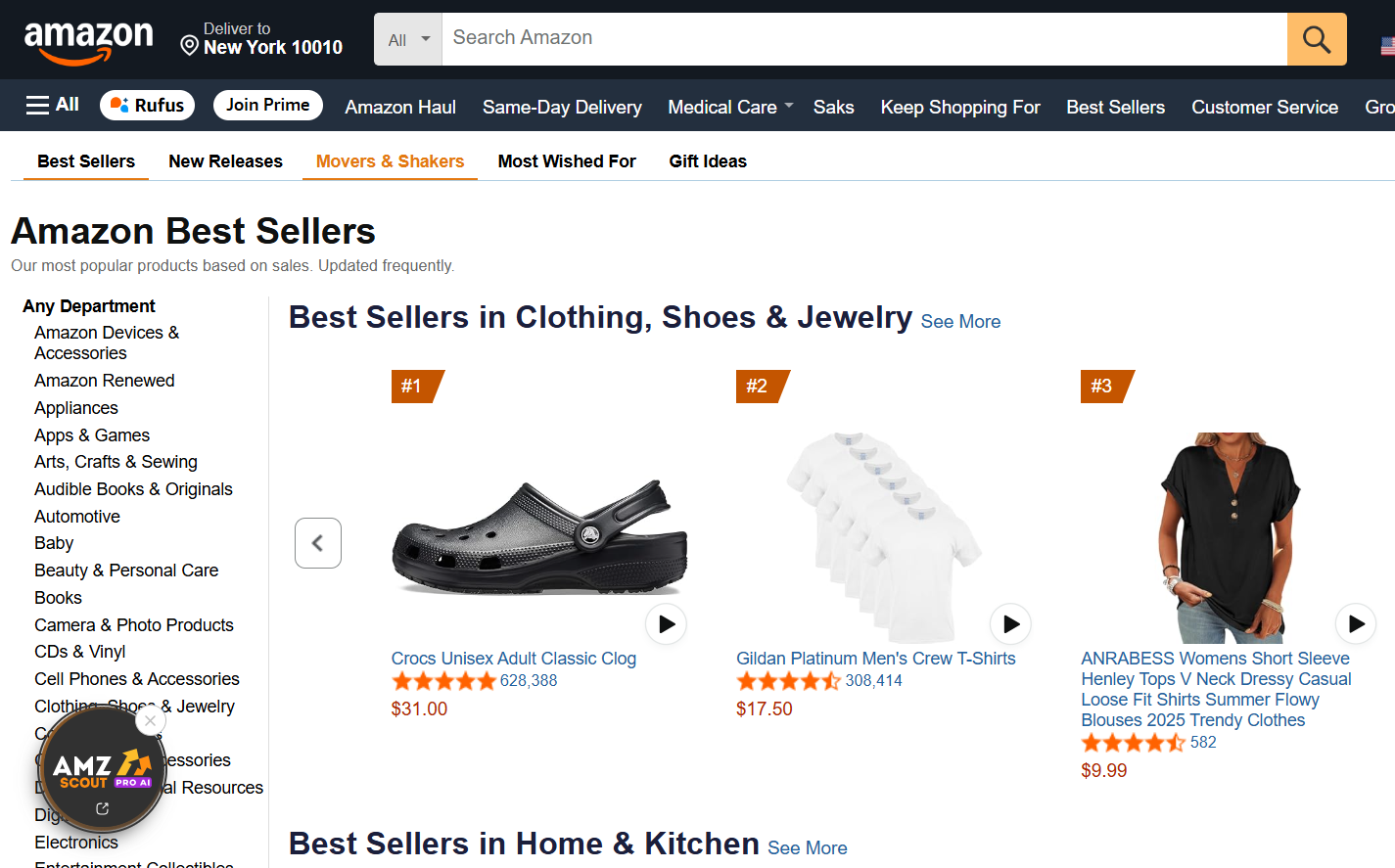 Amazon Bestsellers Page