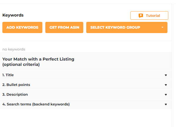 Listing Builder Keywords