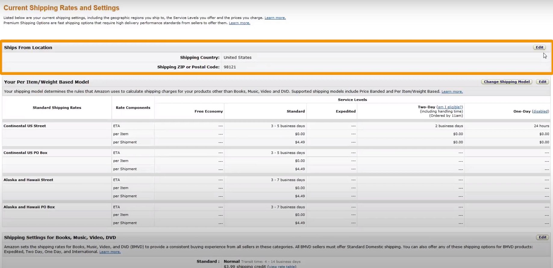 How to set Amazon Merchant Fulfilled shipping