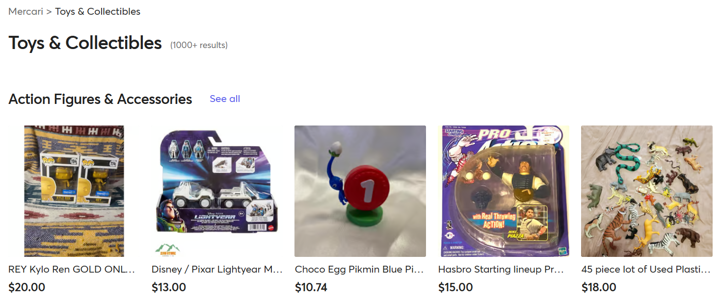 Toys and Collectibles is One of the Categories that Sell Best on Mercari