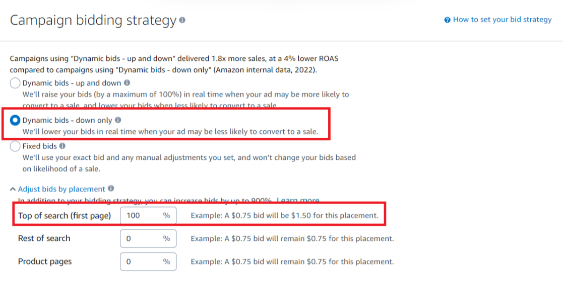 Campaign bidding strategy 