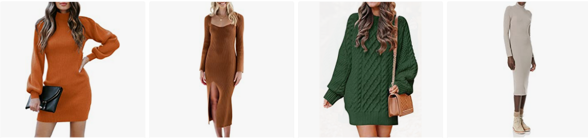 Winter Product Trends - Long Sleeve Knit Sweater Dress