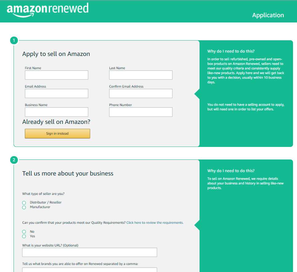 How to apply for Amazon Renewed