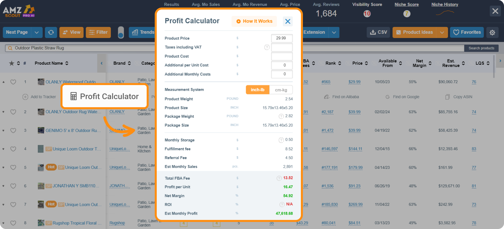 AMZScout PRO AI Profit Calculator AMZScout PRO AI Profit Calculator