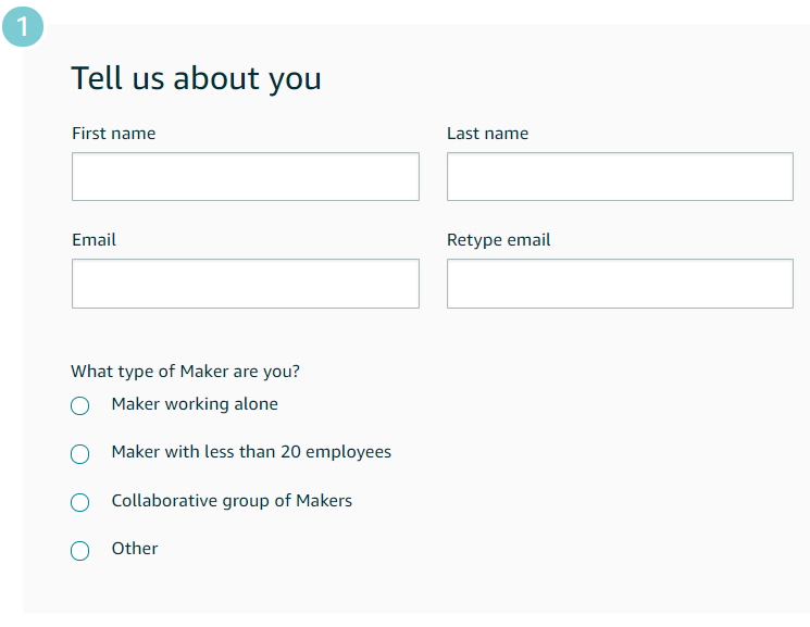 Verkaufen bei Amazon handgefertigte Registrierung Schritt 1