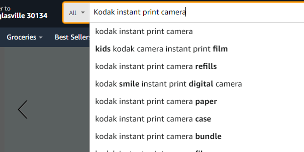 Enter a product name or a keyword in the search field