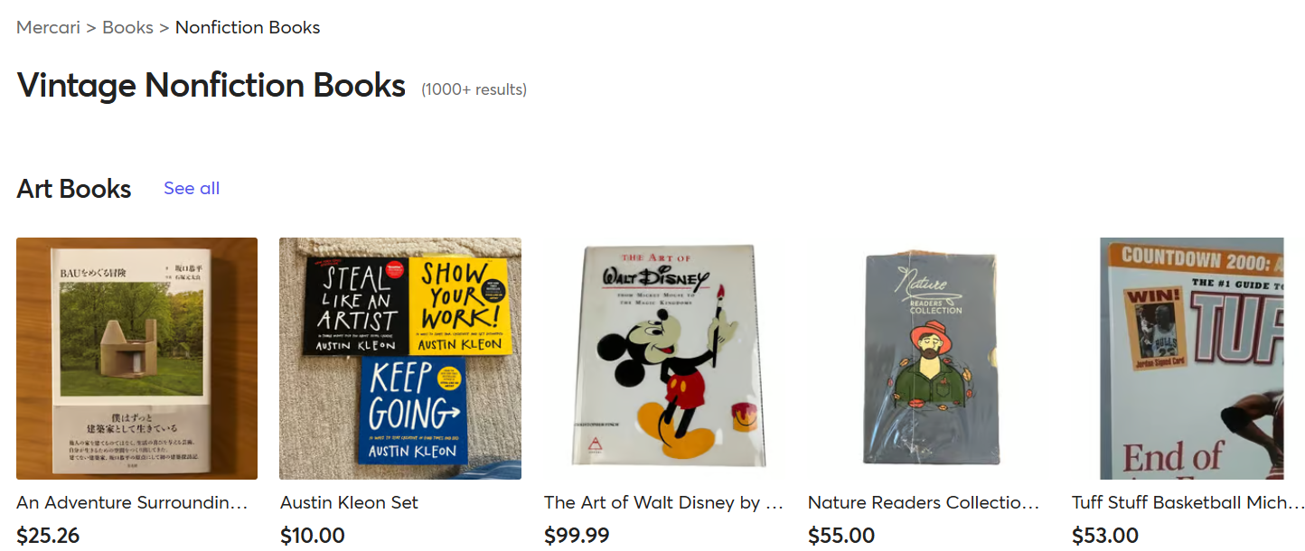 Books and Media is One of the Categories that Sell Best on Mercari