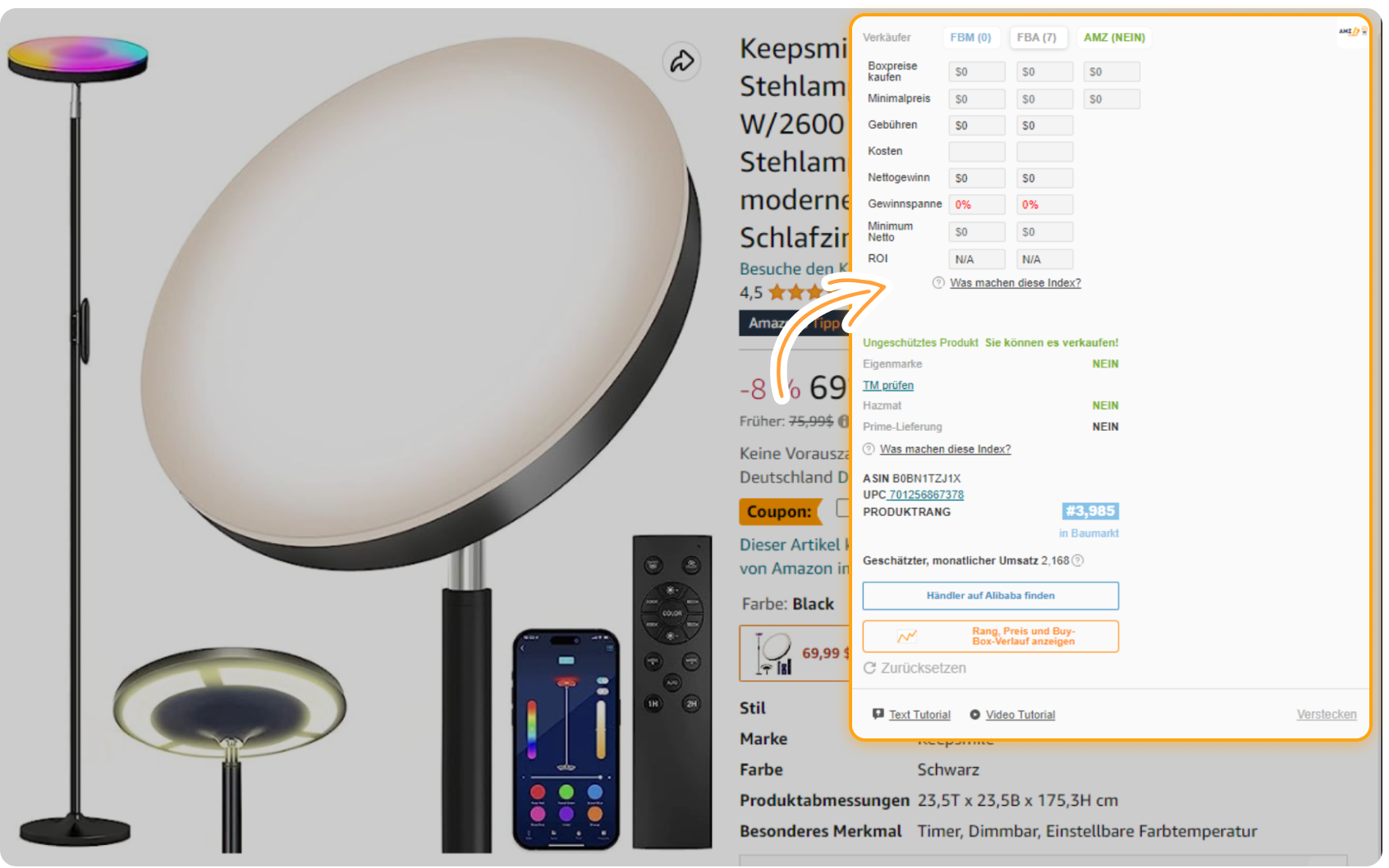 AMZScout Dropshipping und Online-Arbitrage-Erweiterung