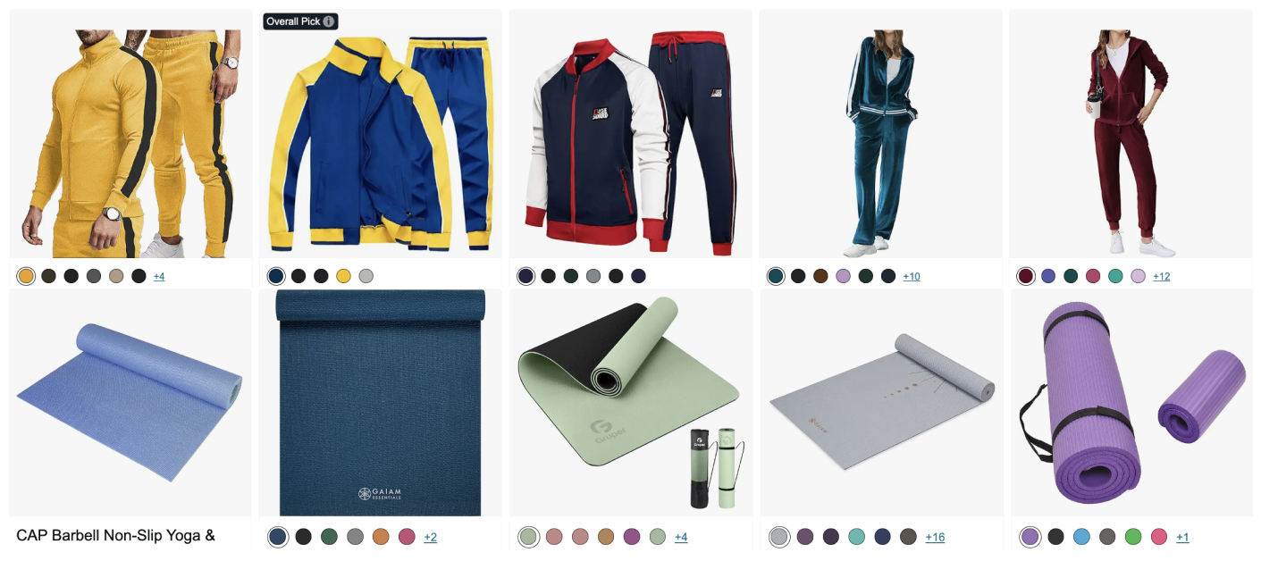 For sports products, the color palette shifts slightly to emphasize