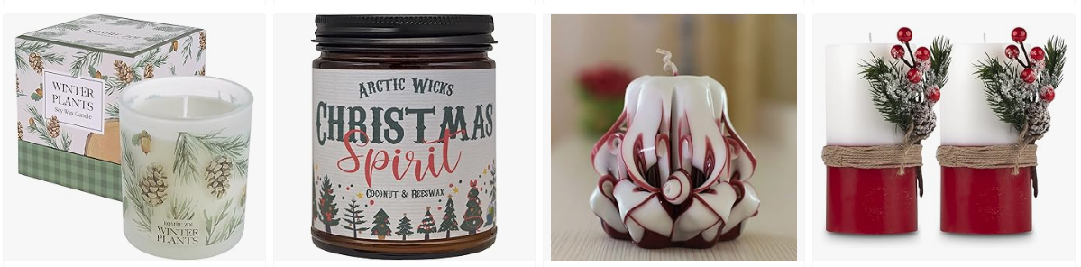 Handmade candles as one of the creative Christmas crafts you can sell