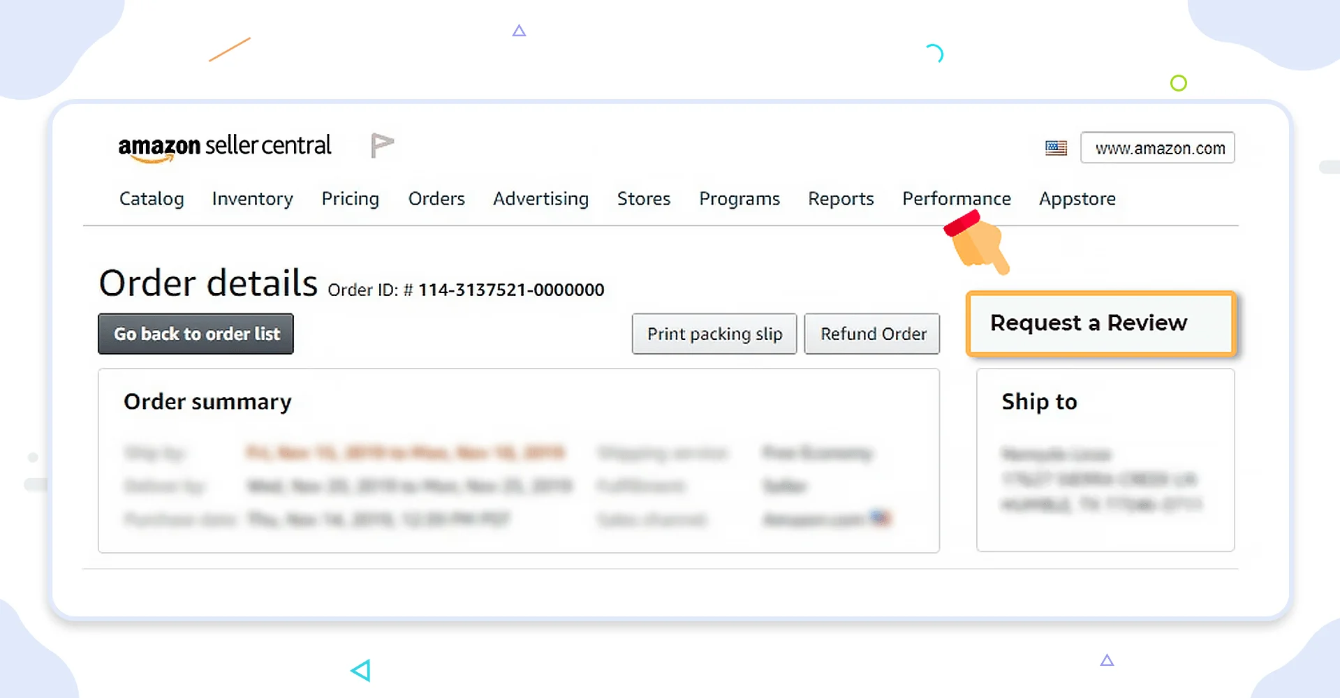 Amazon’s “Request a Review” Button Amazon’s “Request a Review” Button