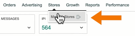 Klicken Sie auf „Stores“, um Ihre Amazon Storefront zu erstellen