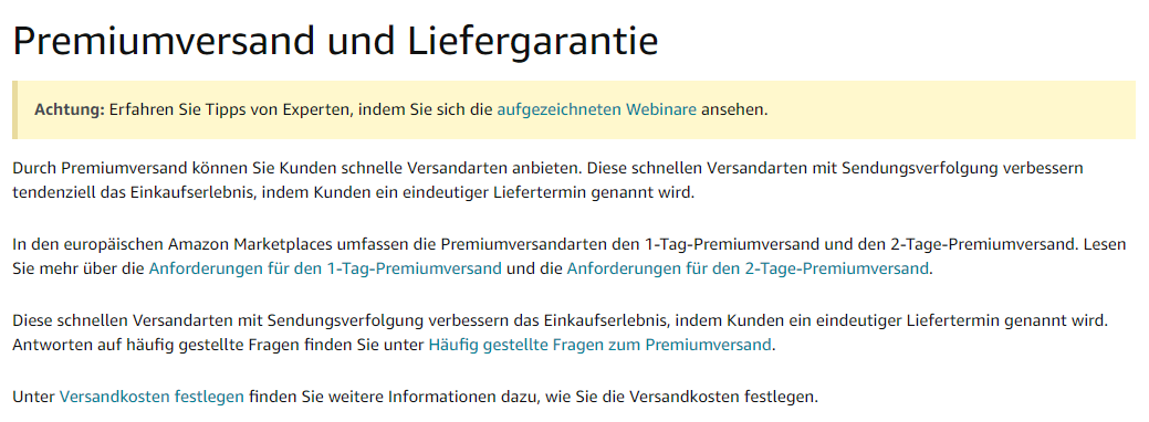 Wenn Sie die Liefergeschwindigkeit und -genauigkeit einhalten, erhalten Sie Zugriff auf Optionen wie den kostenlosen beschleunigten Versand