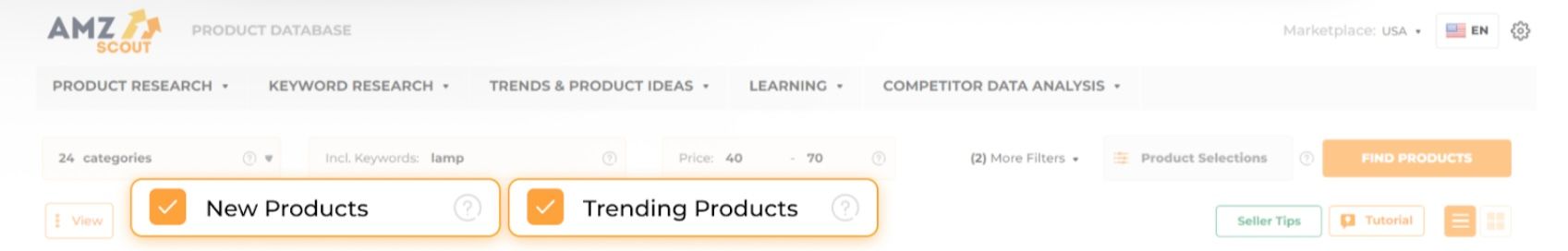 Database New and Trending Products Database New and Trending Products