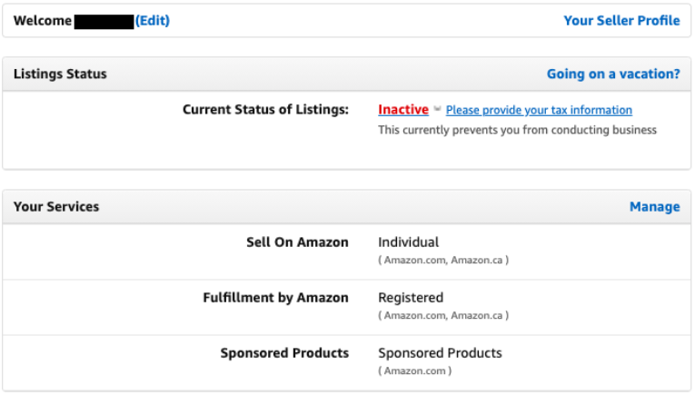 How to set up your account in Amazon seller central 