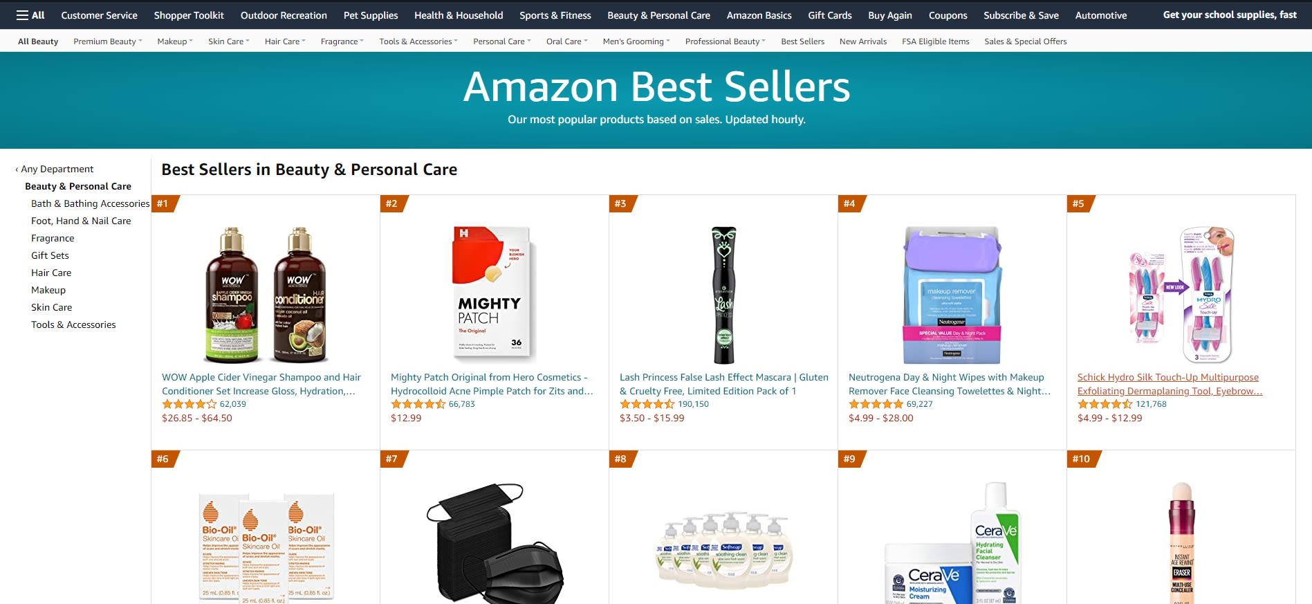 Amazon FBA product research in Best Sellers category