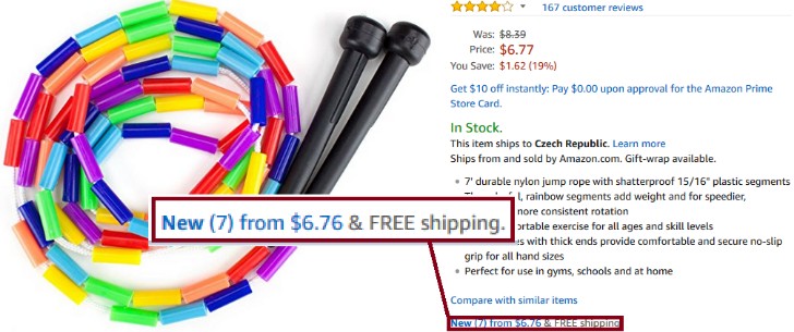 FBM vs FBA Amazon Product Screenshot