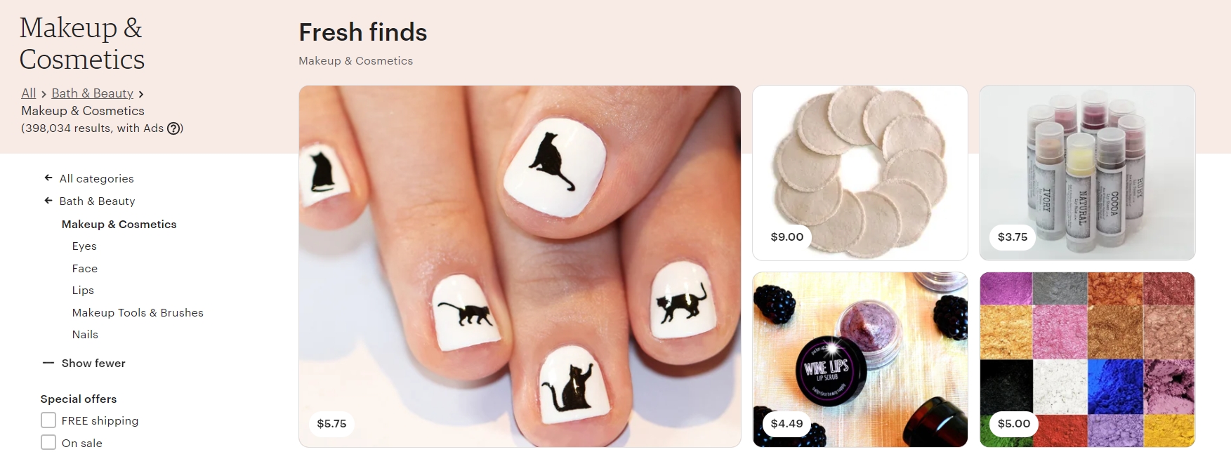 Homemade cosmetics are the best things to sell on Etsy to make money