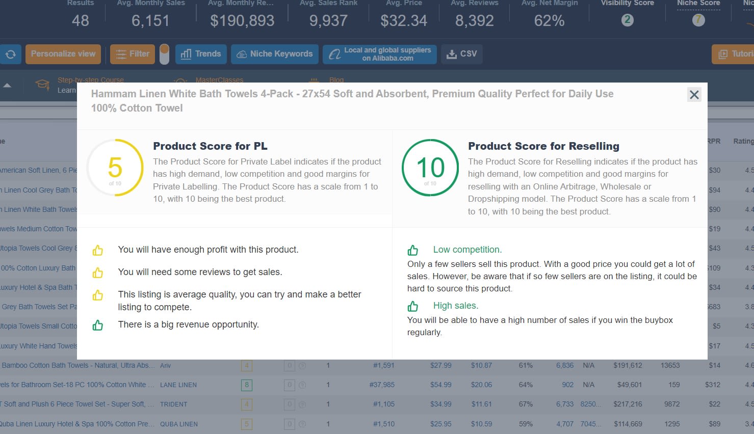 How to check the AMZScout Product Score for reselling