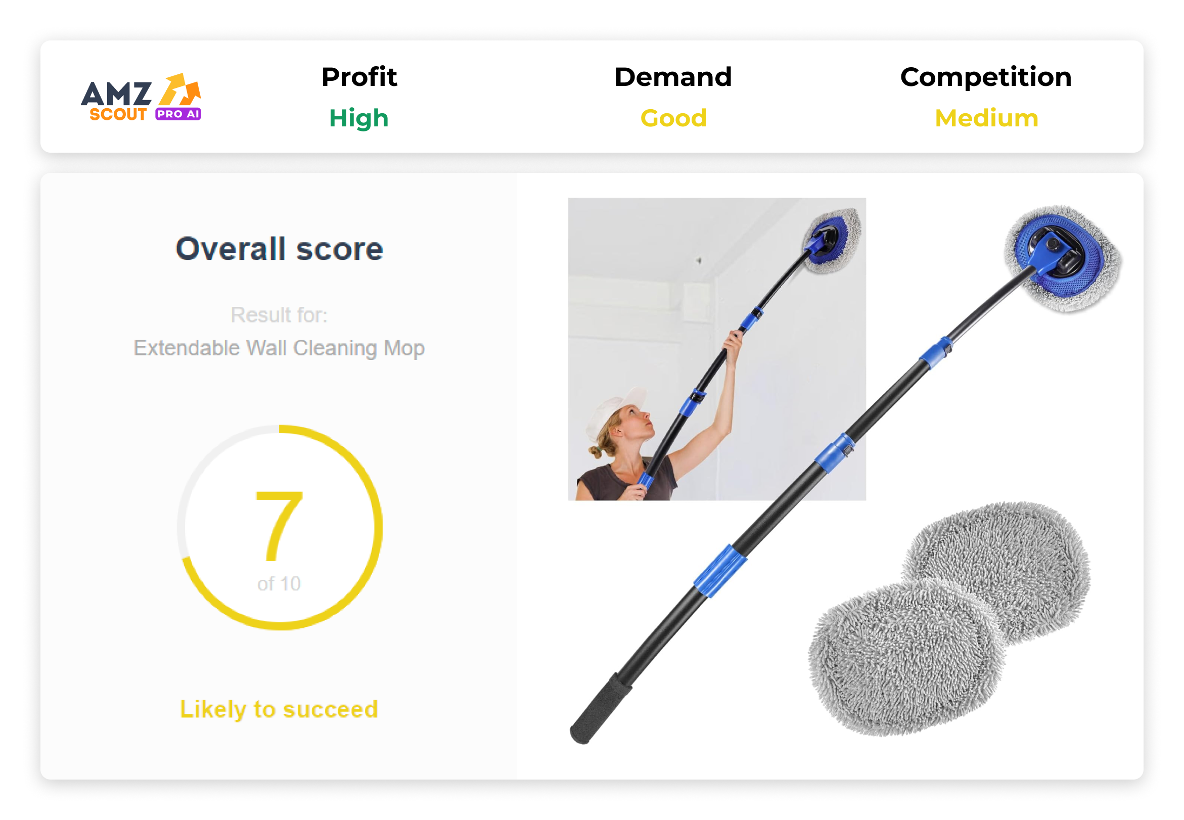 extendable wall cleaning mop