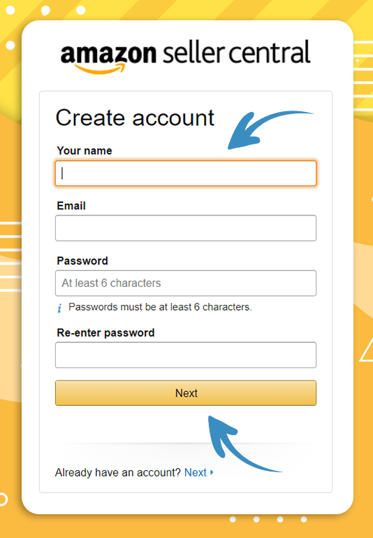 Create Amazon individual seller account