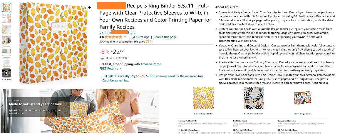 good Amazon listing example