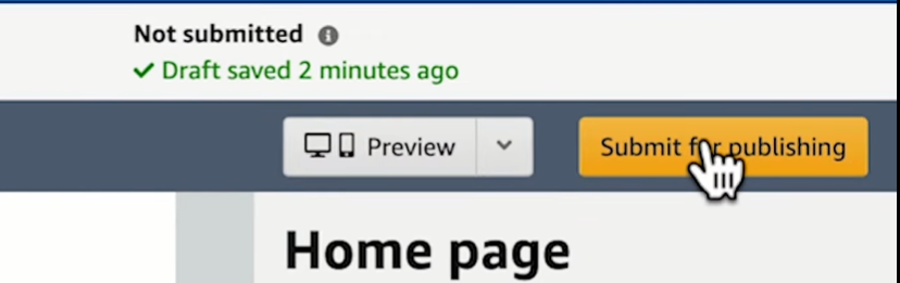 Submit for publishing your Amazon storefront