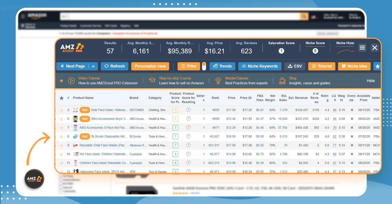 How to check estimated monthly sales with AMZScout Pro