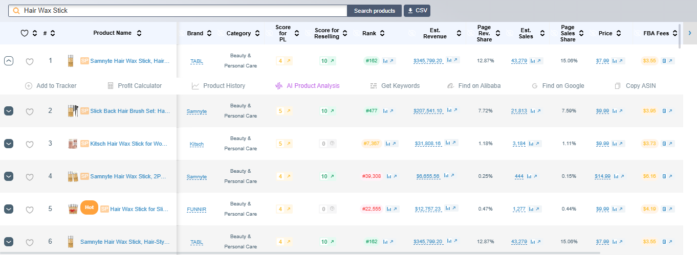 Hair Wax Stick Niche PRO AI