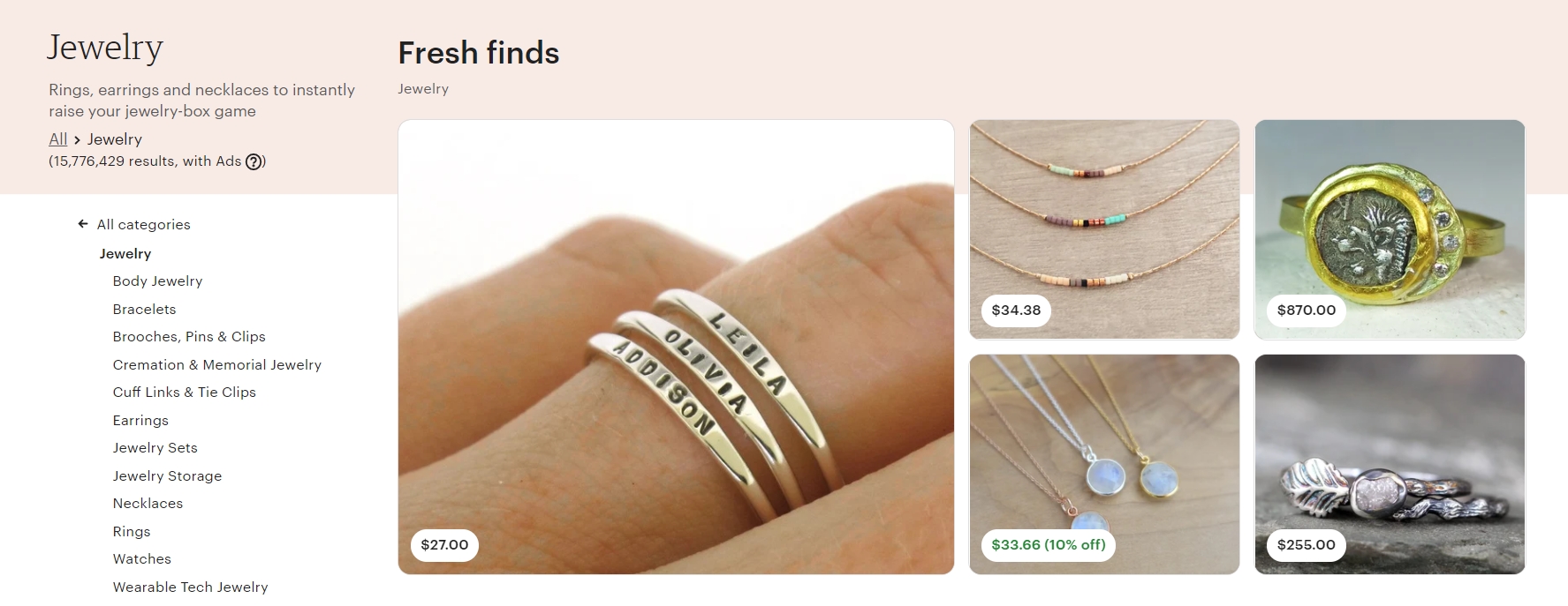 Jewelries are easy things to sell on Etsy