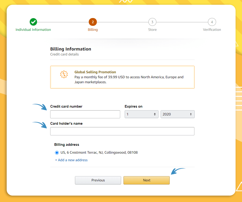 Seller registration on Amazon or Walmart