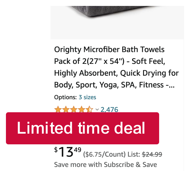 Limited-Time Deal or Deal of the Day Badge