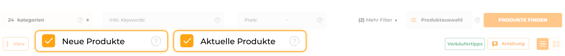 Neue und trendige Produktboxen