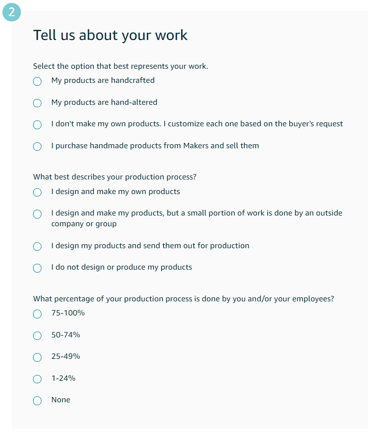 So beantragen Sie den Verkauf bei Amazon Handmade Verkaufen bei Amazon handgefertigt Bewerbungsschritt 2
