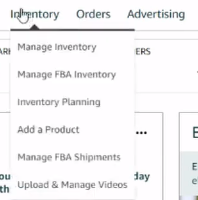 How to open Inventory tab in Amazon seller central